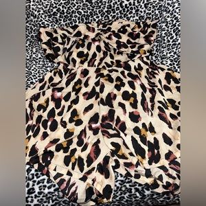 Shein leopard print open back romper